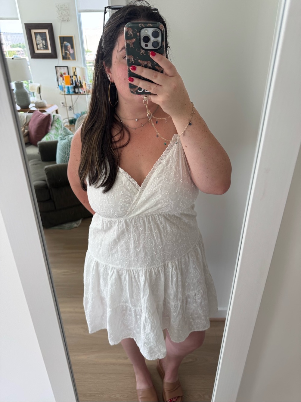 Velzera Boho White Eyelet Mini Dress